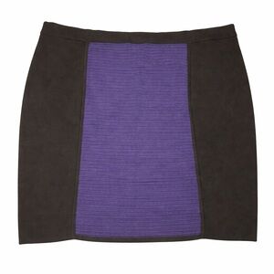Lane Bryant Purple Black Color Block Pencil Skirt 26/28 | Plus Size Stretch